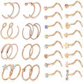Shangjie OEM joyas Ins Fashion Women Jewelry Face Stainless Steel Clip On Nose Ring Set Newest Ziron Crystal Nose Ring